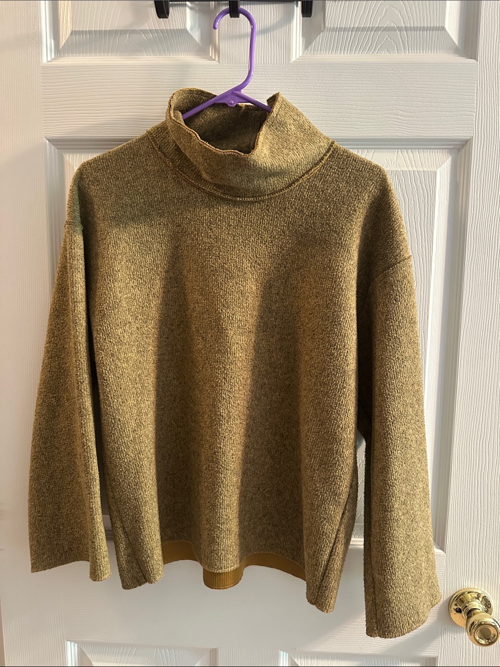 Zara Olive Green Cowl Neck Sweater